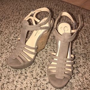 Taupe Jessica Simpson Wedges